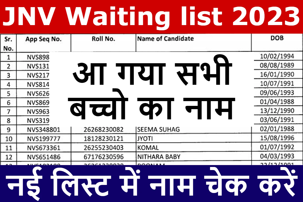 Navodaya Vidyalaya Waiting list 2023