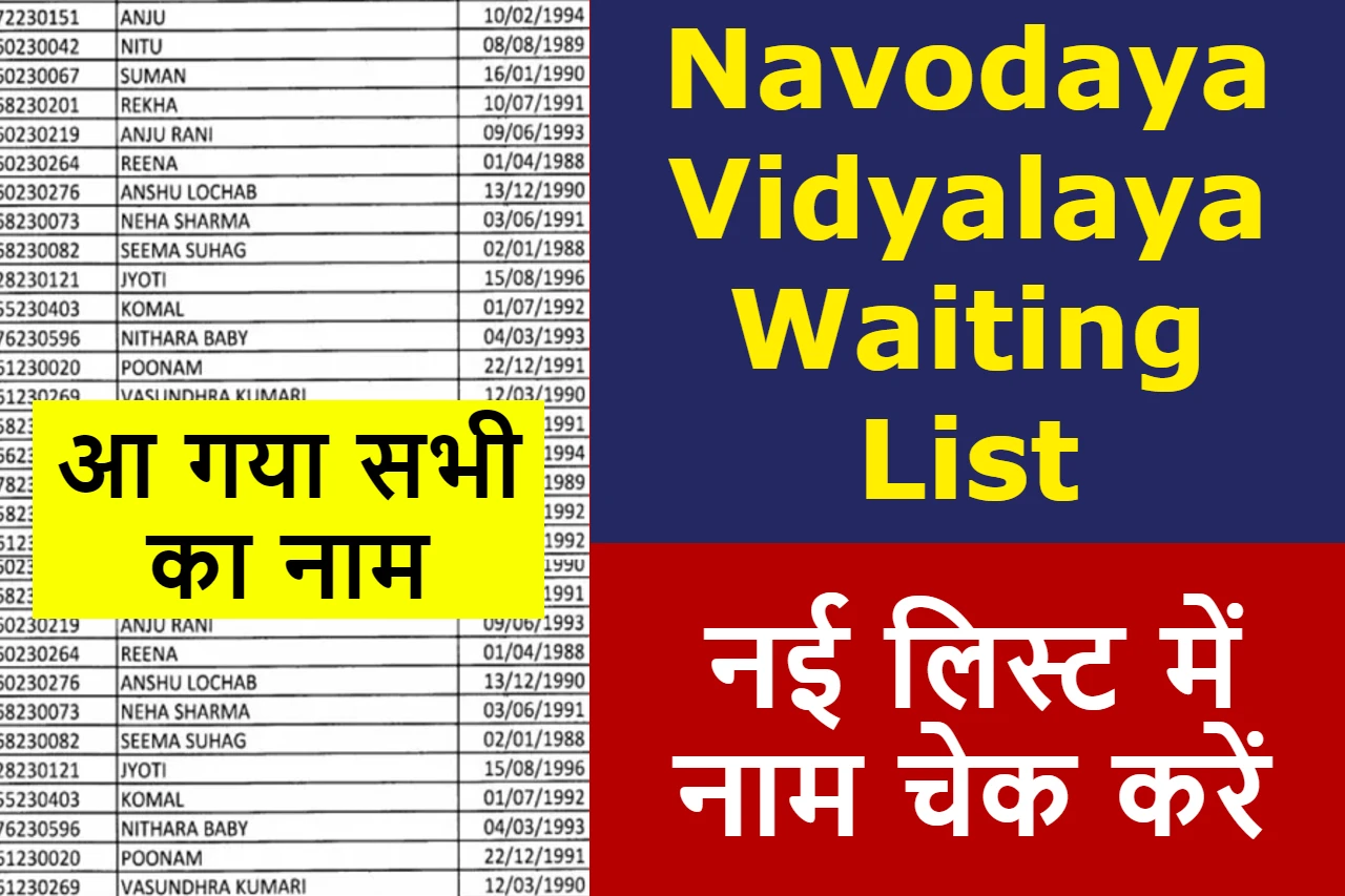Navodaya Vidyalaya Selection List