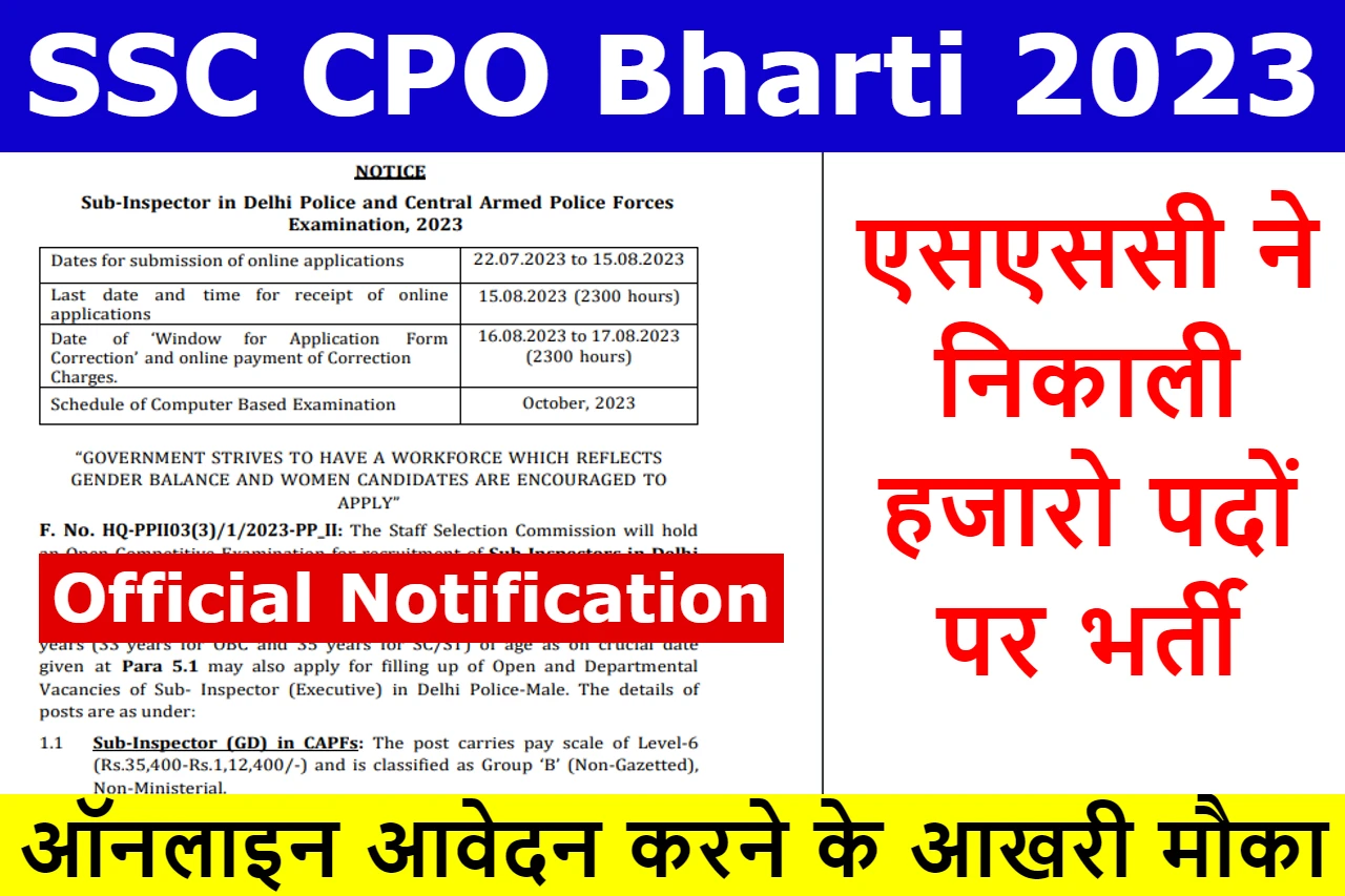 SSC CPO Bharti 2023